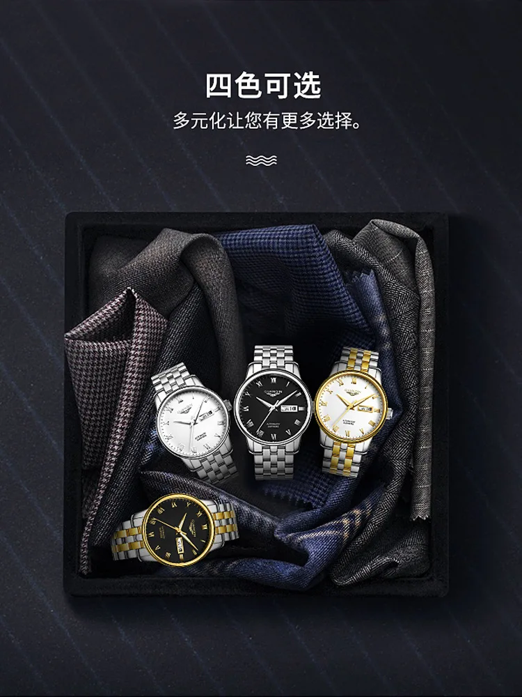 Orologio da uomo Orologio meccanico automatico originale per uomo Impermeabile luminoso in acciaio inossidabile Reloj Display doppio calendario