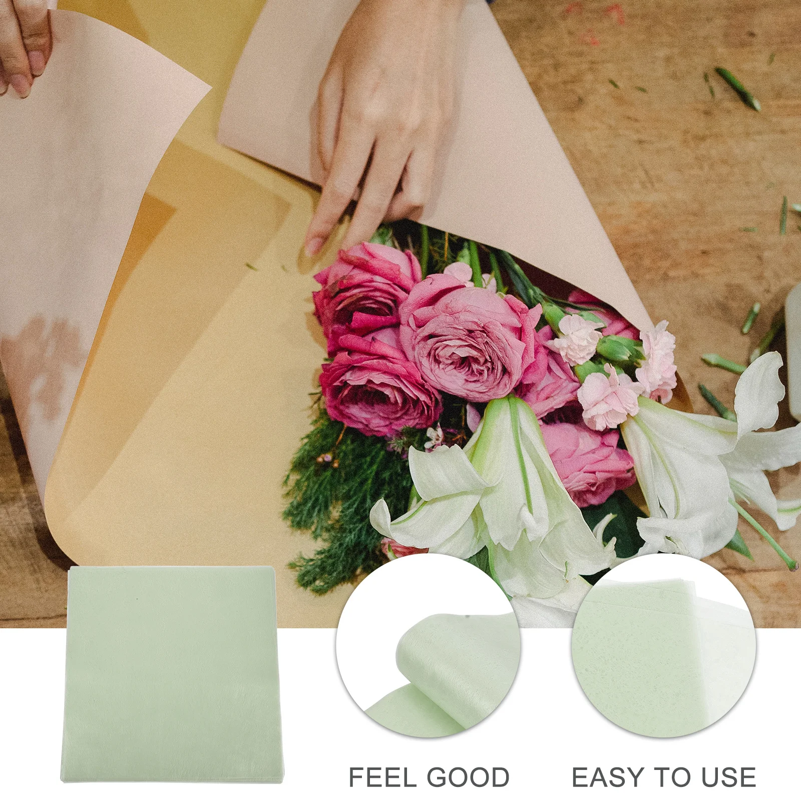 مقاوم للماء الكمثرى المناديل الورقية الأخضر الملونة هدية التفاف لصندوق النبيذ بطانة زهرة التعبئة والتغليف الحرفية Diy بها بنفسك الأنسجة الورقية السائبة