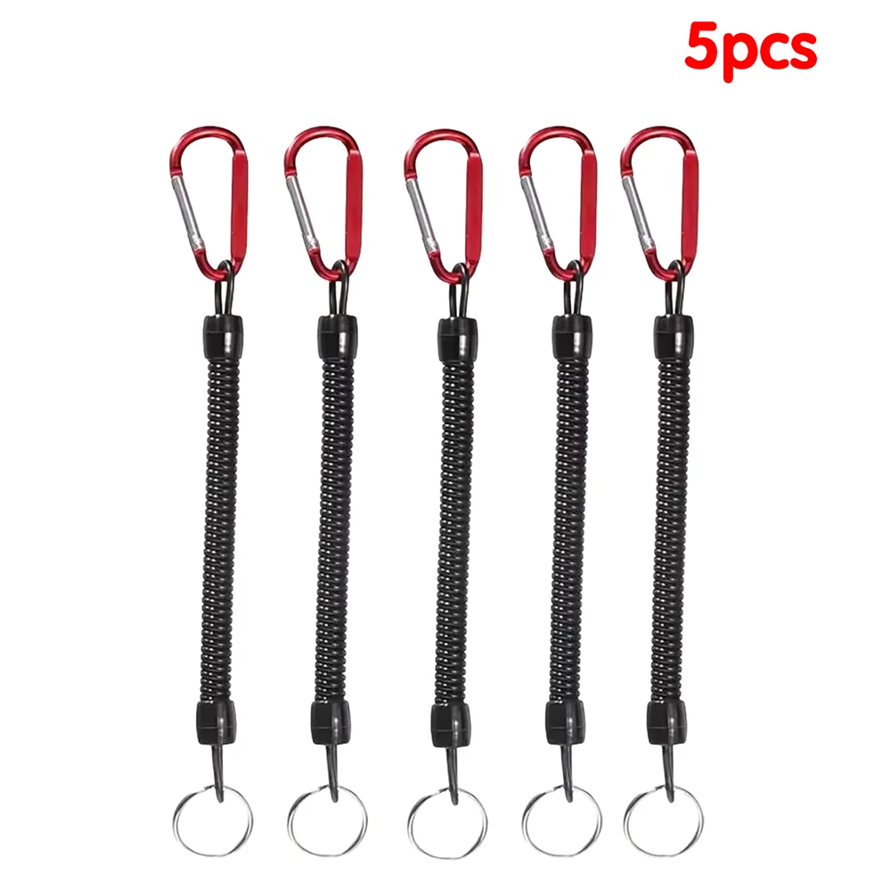Fishing Lost Rope 5 Tactical Telescopic Spring Elastic Rope Buckle Camping Anti Loss Mobile Phone Keychain Fishing Rope image 2