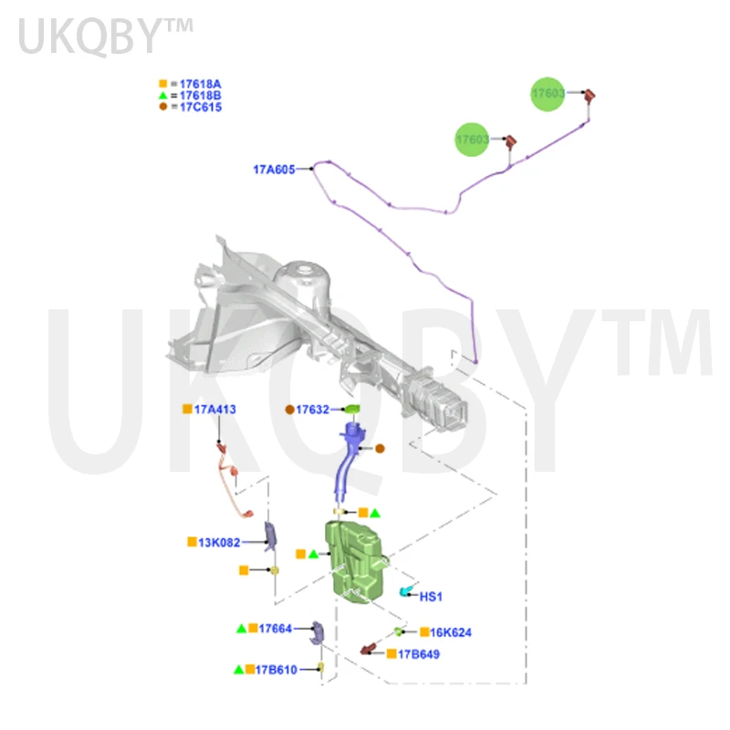 apply Fo rd Wi ng Ti ge r 13 Spray nozzle CJ5417666AB