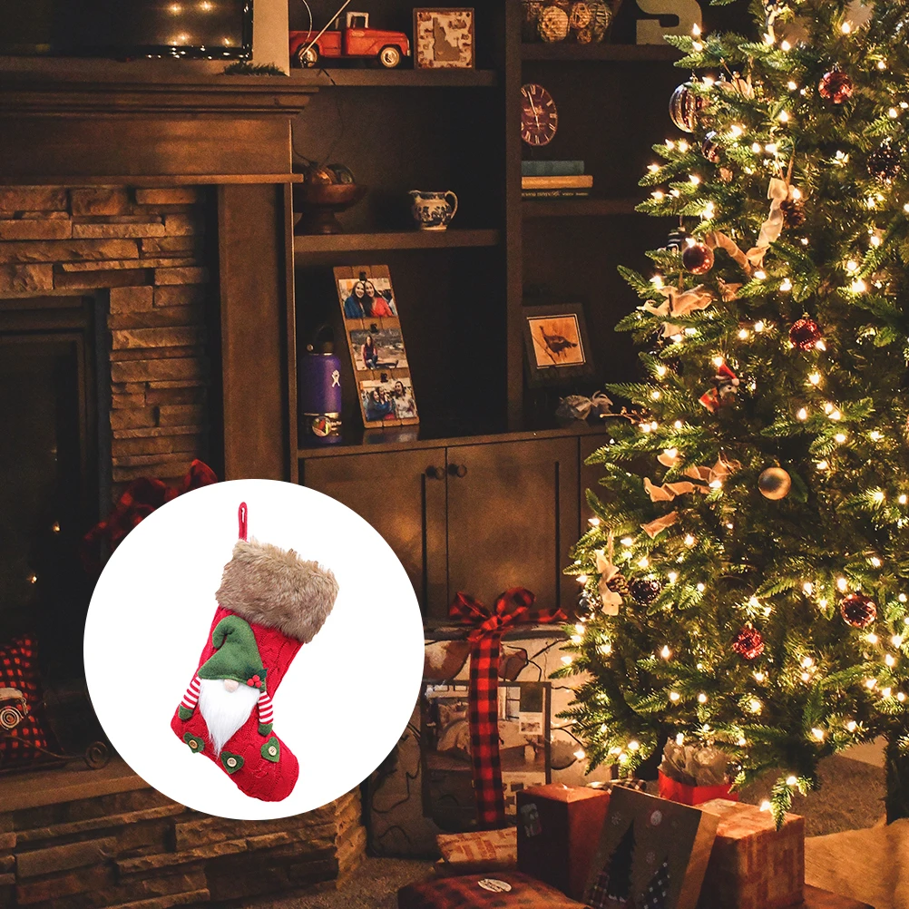 

Knitted Sock Pendants Christmas Gifts Stockings for Holiday Holder Santa Decor Fireplace
