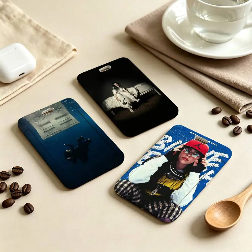 B-Billie Singer Clear Window ID Card Holder Business Badge Holder With Neck Lanyard Office Work Permit Card Cover