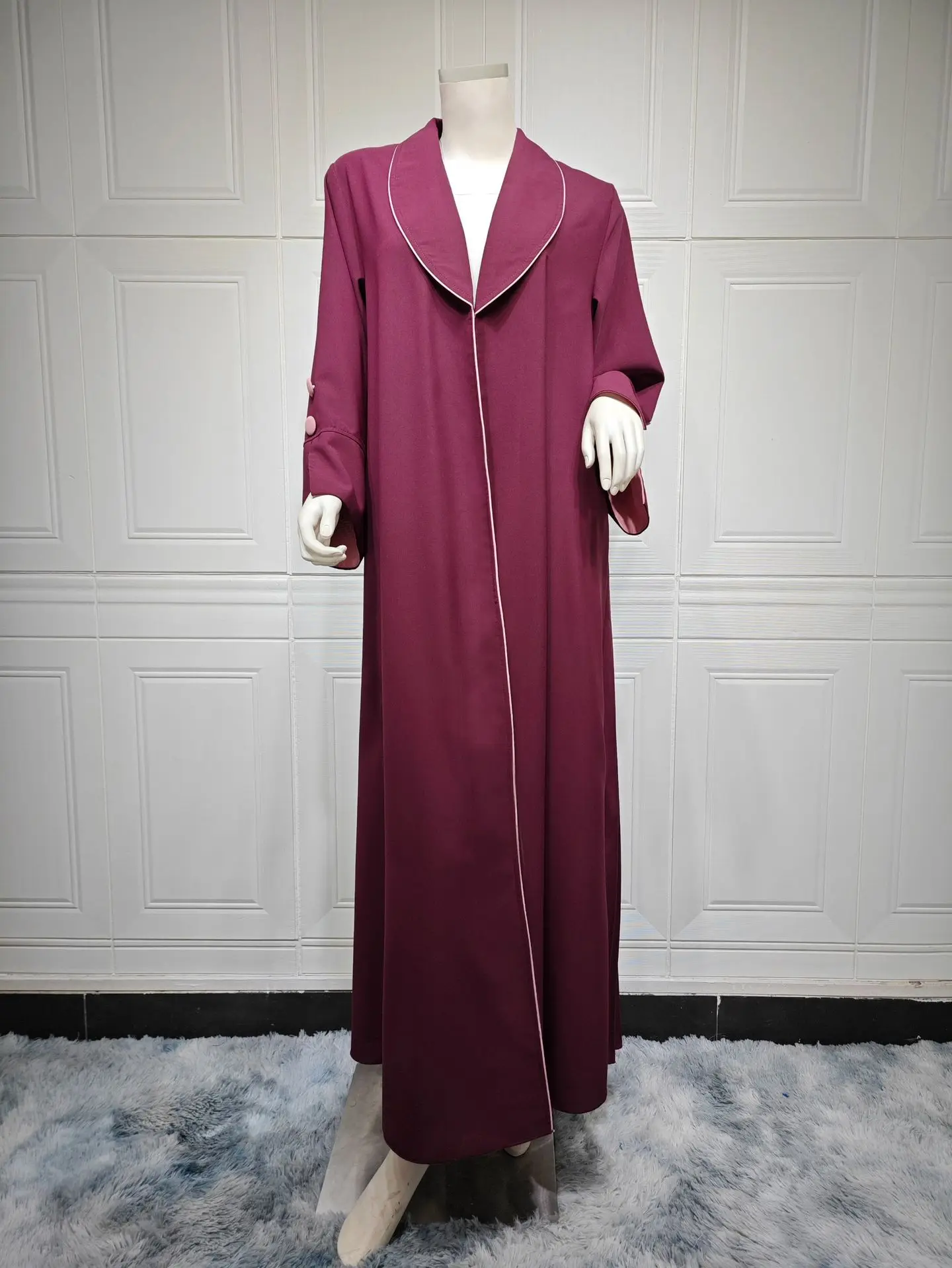 Abaya musulmana de manga dividida con botones para mujer, vestido largo, Abaya, Marruecos, caftán, Turquía, árabe, elegante, 2023