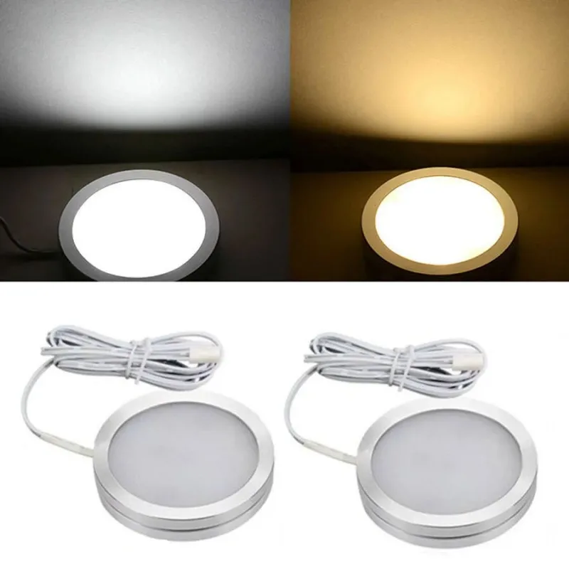 LED Surface Mounted Cabinet Wardrobe Light with Touch Switch Hand Door PIR Sensor Kitchen Bar Display Case Cupboard Puck Light