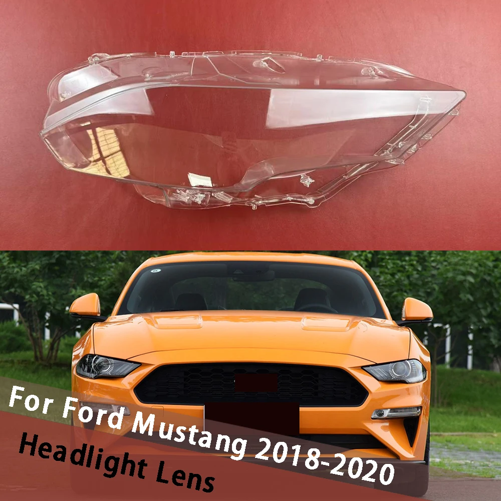 

For Ford Mustang 2018 2019 2020 Car Headlamp Cover Transparent Mask Headlight Shell Lens Plexiglass Replace Original Lampshade