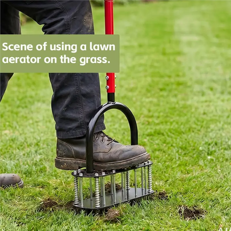 ABUG-Lawn Aerator, Heavy Duty Manual Yard Grass Aerator Tool For Lawn Maintenance, Garden Care, Yard Work
