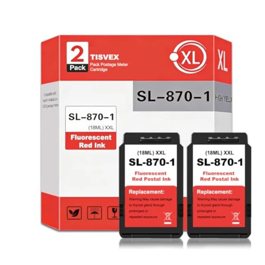 

Совместимый картридж с красными чернилами SL-870 для Pitney Bowes SL-870 - Замена чернил SL870-XXL флуоресцентного красного цвета для PB N e w SendP