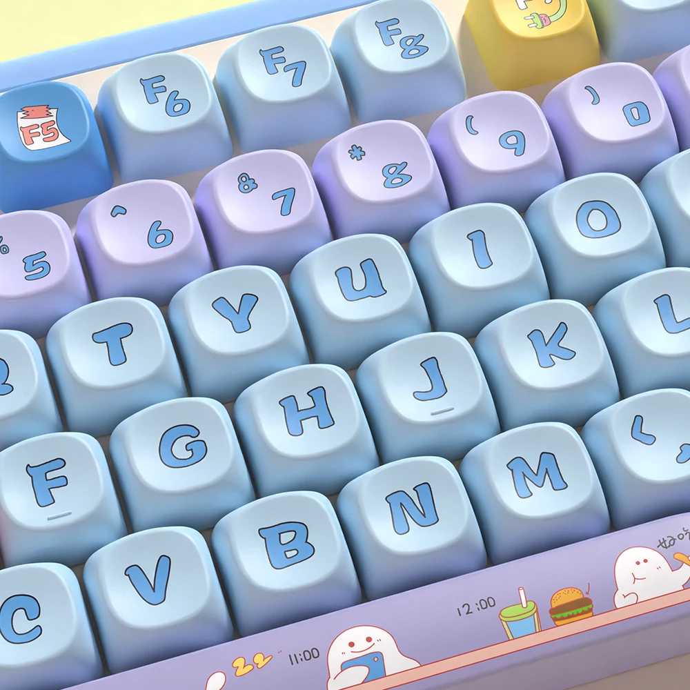 145 Keys MOA Profile Keycaps Anime Customs Dye Sub PBT Keycap For Cherry Mx Switch Mechanical Keyboard MCA 7U Space key caps DIY