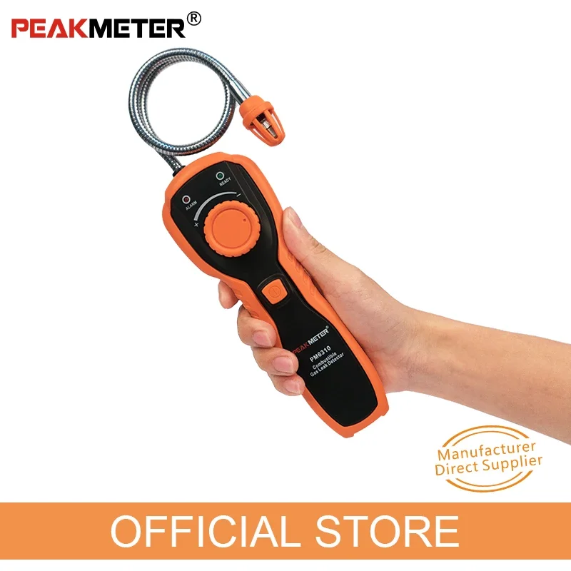 Combustible Gas Leak Detector PEAKMETER PM6310 - Flammable Gas Leakage Analyzer with Sound and Light Alarm