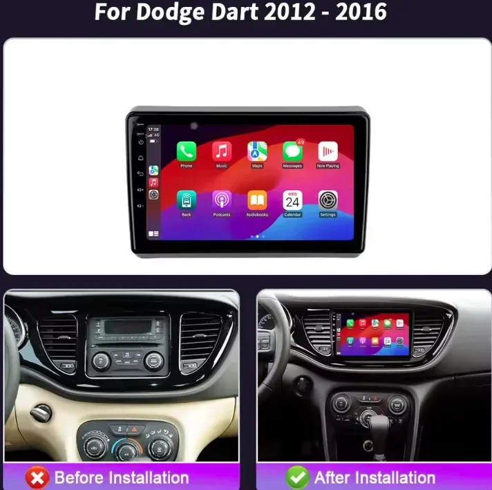 

9 Inch Android 13.0 4GB+64GB For Dodge Dart 2012-2016 Car GPS Navigation Multimedia Player Radio Tape Recoder Head Unit Carplay