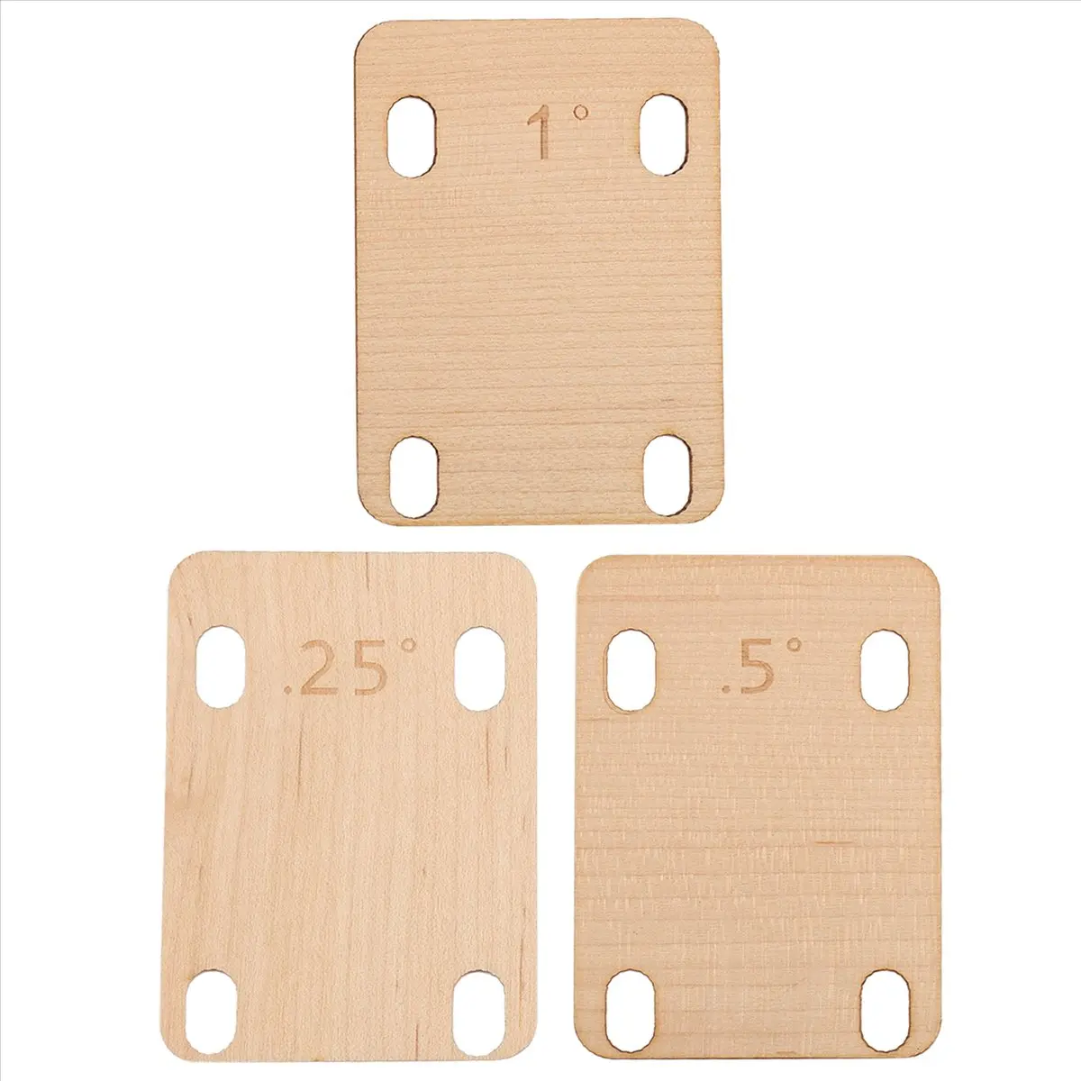 ABXY 3Pcs Guitar Neck Shims, Solid Maple Wood Guitar Neck Shim Protection 0.25, 0.5 And 1 Degree Guitar Neck Plate Tool