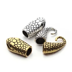 10pcs/lot Snakehead Punk Leather Bracelet Buckle Clasp Fashion Charms Metal Snake Head Bangles Diy Casual Party Accessories Gift