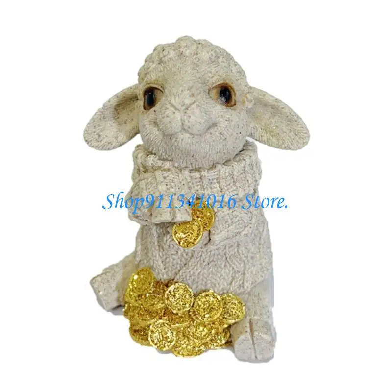  Sheep Shelf Figure with Sweater Texture and Display-Ready Form
