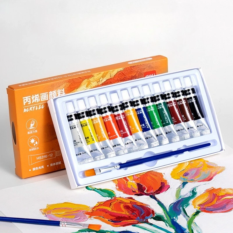 5ml 12/18/24 Color Acrylic Pigment Set Waterproof Sun-resistant Stackable Color for Stone Canvas Wood Ceramic Painting Graffiti