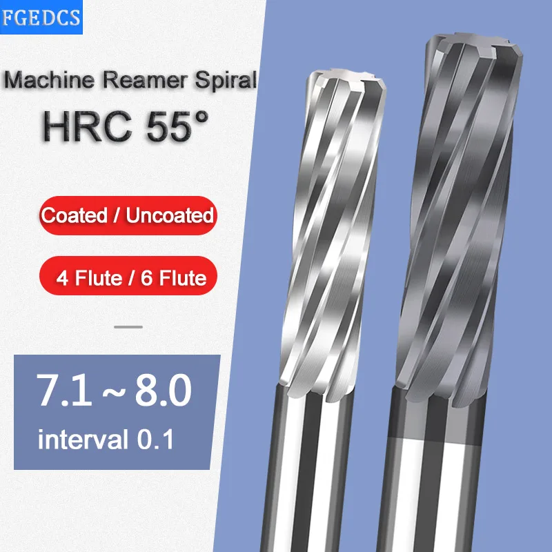 

Carbide Machine Reamer Spiral 7.1 7.2 7.3 7.4 7.6 7.7 7.8 7.9 7.5 Metal Cutter 6 Flutes CNC Chucking Reamer Cutting Tools Coated