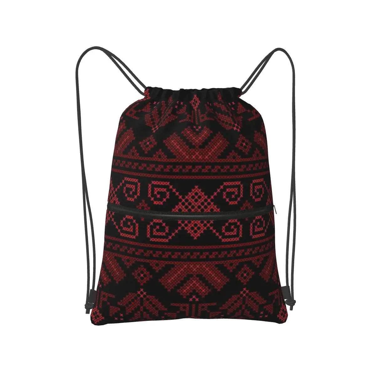 Palestinian Jordanian Traditional Realistic Embroidery Tatreez Backpacks Fashion Drawstring Bundle Pocket Sports Bag Book Bags