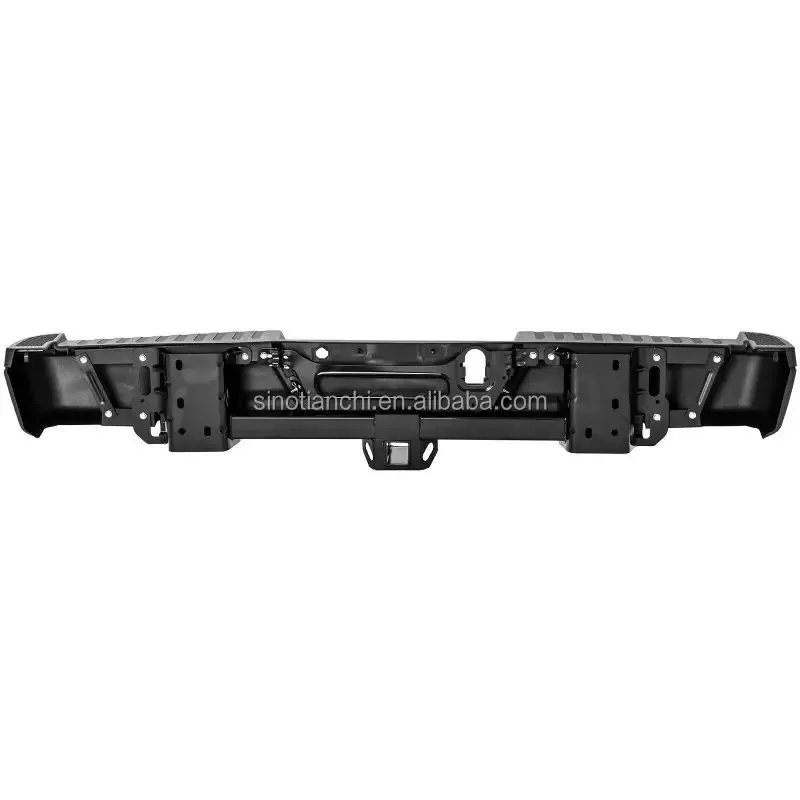 

BLACK REAR BUMPER REPLACEMENT BUMPER for 15-20 F-152 W/TOW HITCH W/O SENSOR HOLES