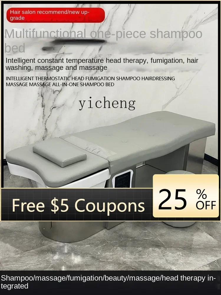 

Barber Shop Ceramic Basin Shampoo Chair Water Circulation Fumigation Thai Head Massage Therapy Bed