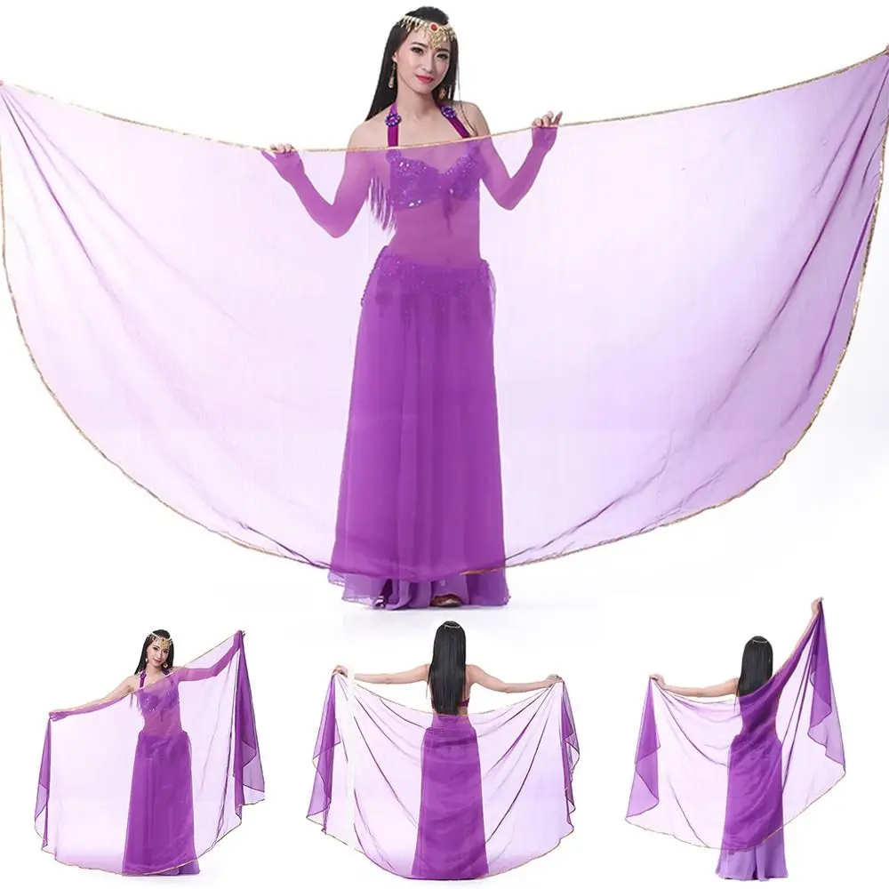 Mode Licht Bauchtanz Schleier Seide Lange Tanzen Schal Frauen Schal Chiffon Tanz Kostüme Zubehör Tanz