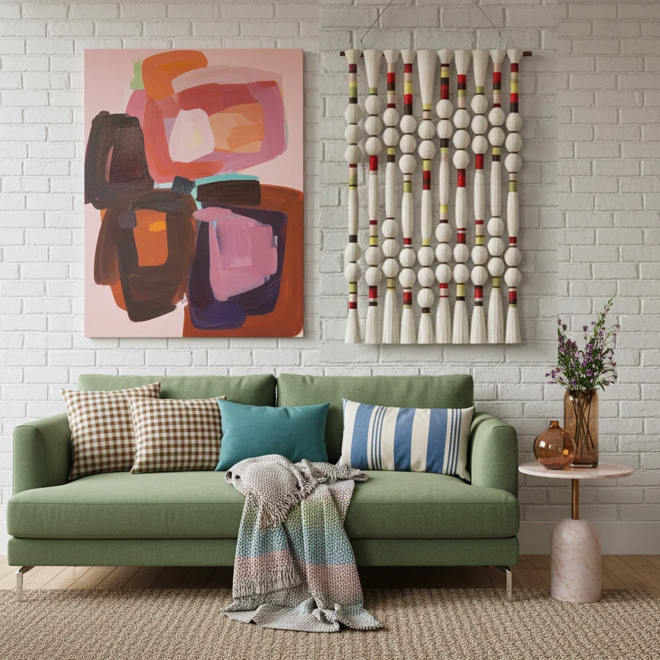#￥Embarillado Polyester Vertical Macrame Art Deco Bohemian Wall Hanging Living Room Home Decor for Couch Wedding Gifts