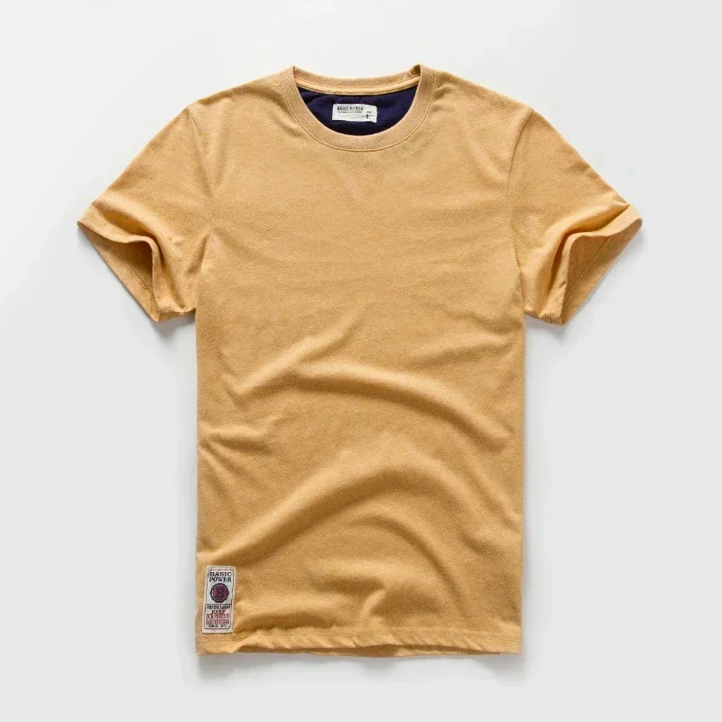Herren-T-Shirt 2026 Lässiges Baumwoll-T-Shirt in Unifarbe Basic-T-Shirt mit Rundhalsausschnitt Kurzarm-Shirt Y2k-Oberteil Übergroßes Sport-Paar-T-Shirt