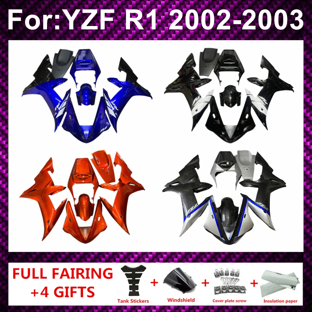 

Motorcycle Fairing Kit ABS Plastic Body Injection Fairings Bodywork Bodykits For R1 YZF1000 YZFR1 YZF-R1 2002 2003 zxmt