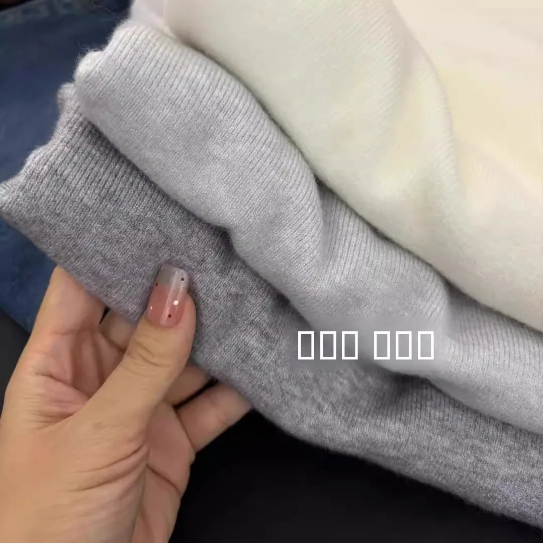 الخريف الشتاء لينة مريحة طوق صغير محبوك سترة المرأة قاعدة طبقة ملابس داخلية حجم كبير فوفو الدافئة الكورية Sle