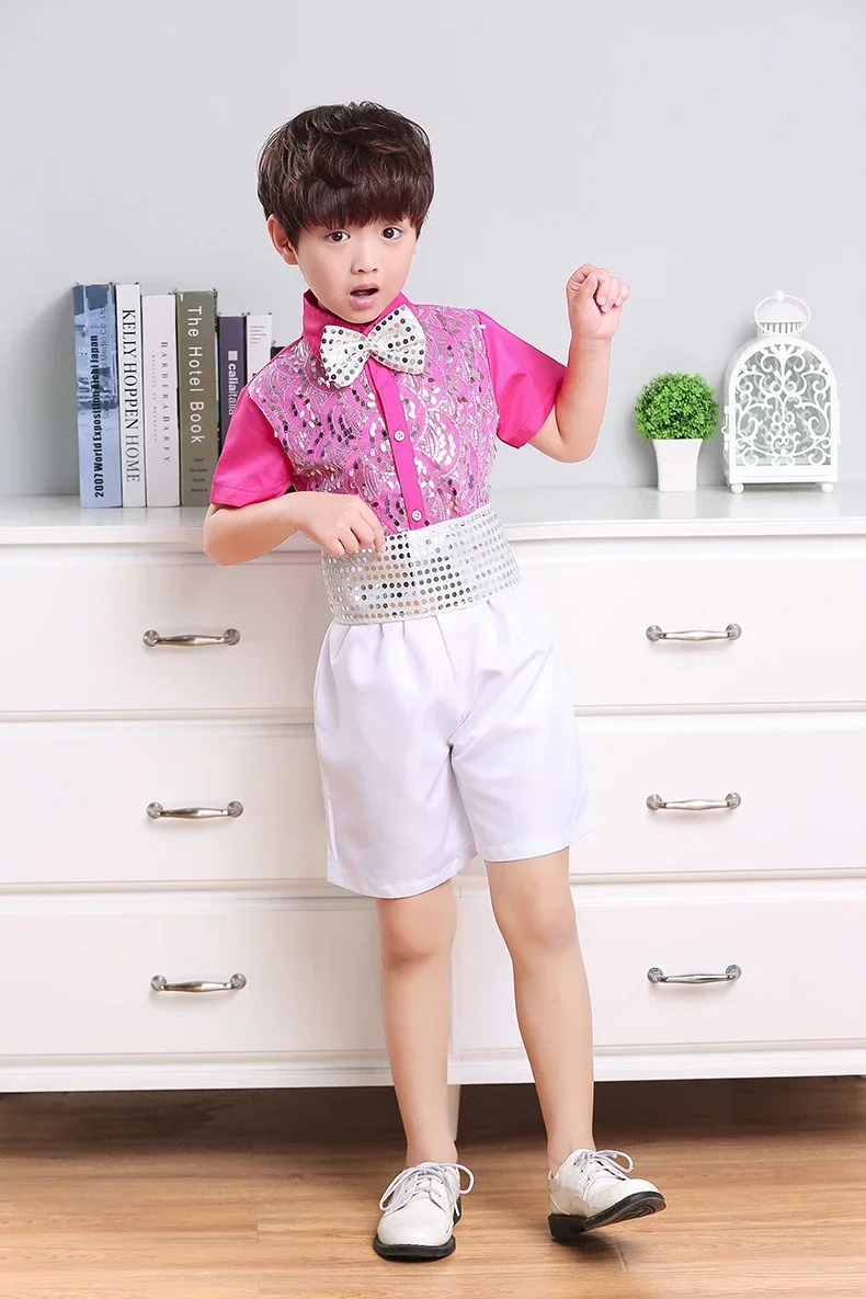 Children's jazz dance ballet Latin dance chorus costume boy  costume primary school children's host costume