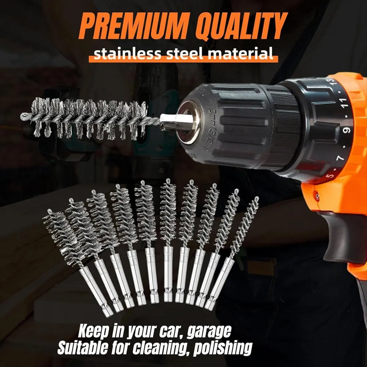 ~！【Best Seller】20pcs Wire Bore Brush Set with,Wire Brush for Drill,with 1/4 Hexagonal Handle,for Electric Drill,RustProof Clean