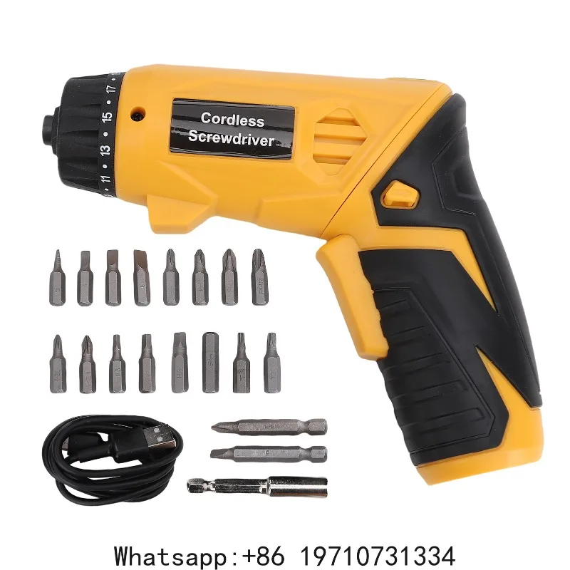

Cordless Electric Screwdriver Kit, 4 N·m Rechargeable Screwdriver with Short and Long Bits, 23 Torque Settings, LED Work Light