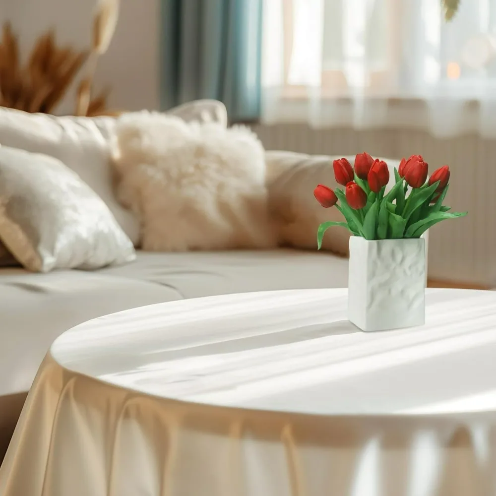 

15 шт. искусственные цветы тюльпанов, искусственные тюльпаны Real Touch, букеты из искусственного латекса, для вечеринки, свадьбы, украшения домашней комнаты (красный)