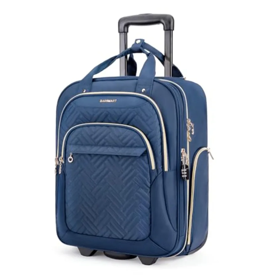 

Underseat Carry On Luggage Airline approved, 16-inch Small Underseater Softside Travel Suitcase with Wheels Lightweight Overnig