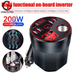 Car Power Inverter Universal 12V/24V to 220V Converter Multi-function Charger Socket Fast Charging Car Vehicle Mounted Inverter