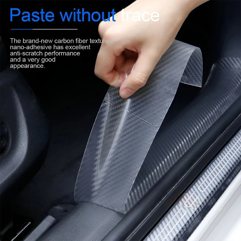 High Quality Nano Transparent Carbon Fiber Car Adhesive Tapes Auto Door Sill Side Mirror Anti Scratch Stickers Protection Film
