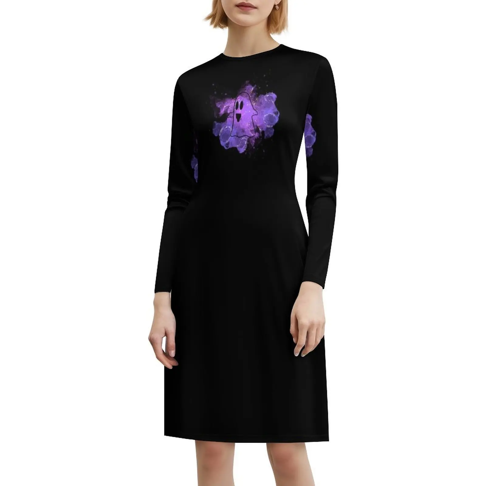 شبح لطيف باللون الأرجواني الذهبي اللامع فستان بوهيمي عتيق بأكمام منتفخة أو خيارات بدون أكمام للنساء فستان لطيف شبح الطفل #6