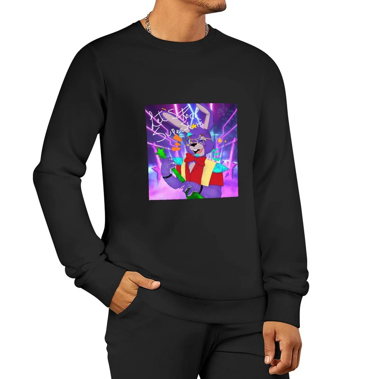 

Glamrock bonnie (background) Pullover Hoodie men's coat hooded shirt mens designer clothes men's winter sweater sweatshirts men