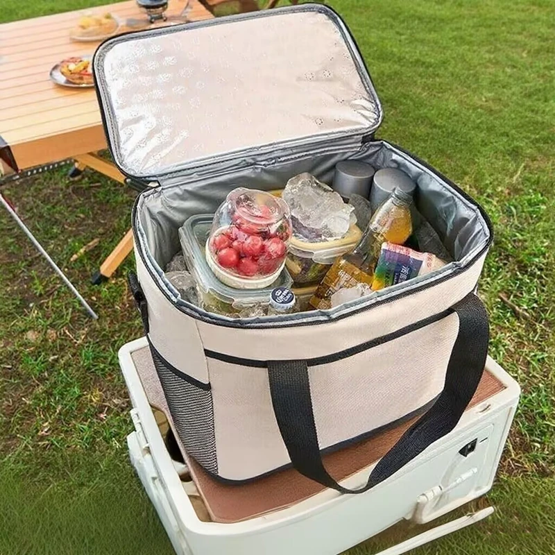 

26L Large Capacity Collapsible Cooler Bag Insulated Picnic Lunch Bag Box Cooling Bag for Outdoor Travel Camping BBQ Family Party