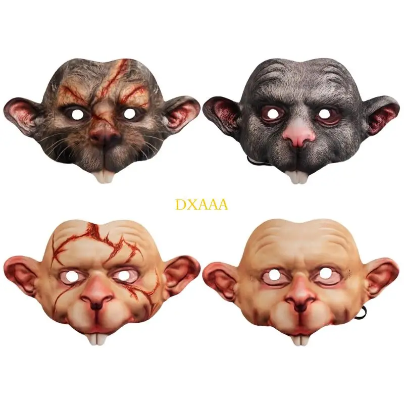 DXAA リアルなマウスマスク マウスマスク 歯付き ハロウィン コスプレ コスチューム アクセサリー アニマルマスク 調節可能 大人 子供 ギフト用