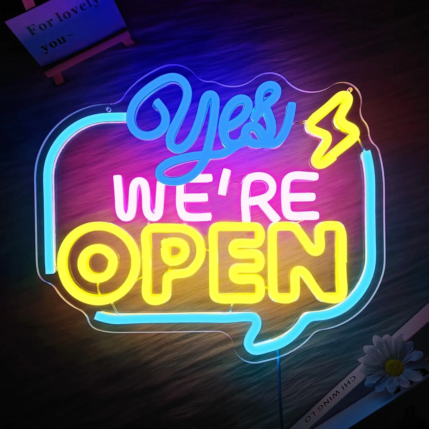 Yes We Are Open LED Neon Sign Colorful Business Storefront Window Display USB Powered Shop Bar Cafe Grand Opening Gift Idea
