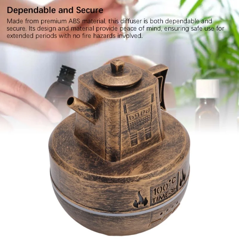 5V Colorful Essential Oil Diffuser Teapot Shape Aromatherapy Diffuser With 140ml Capacity For Desktop Decoration