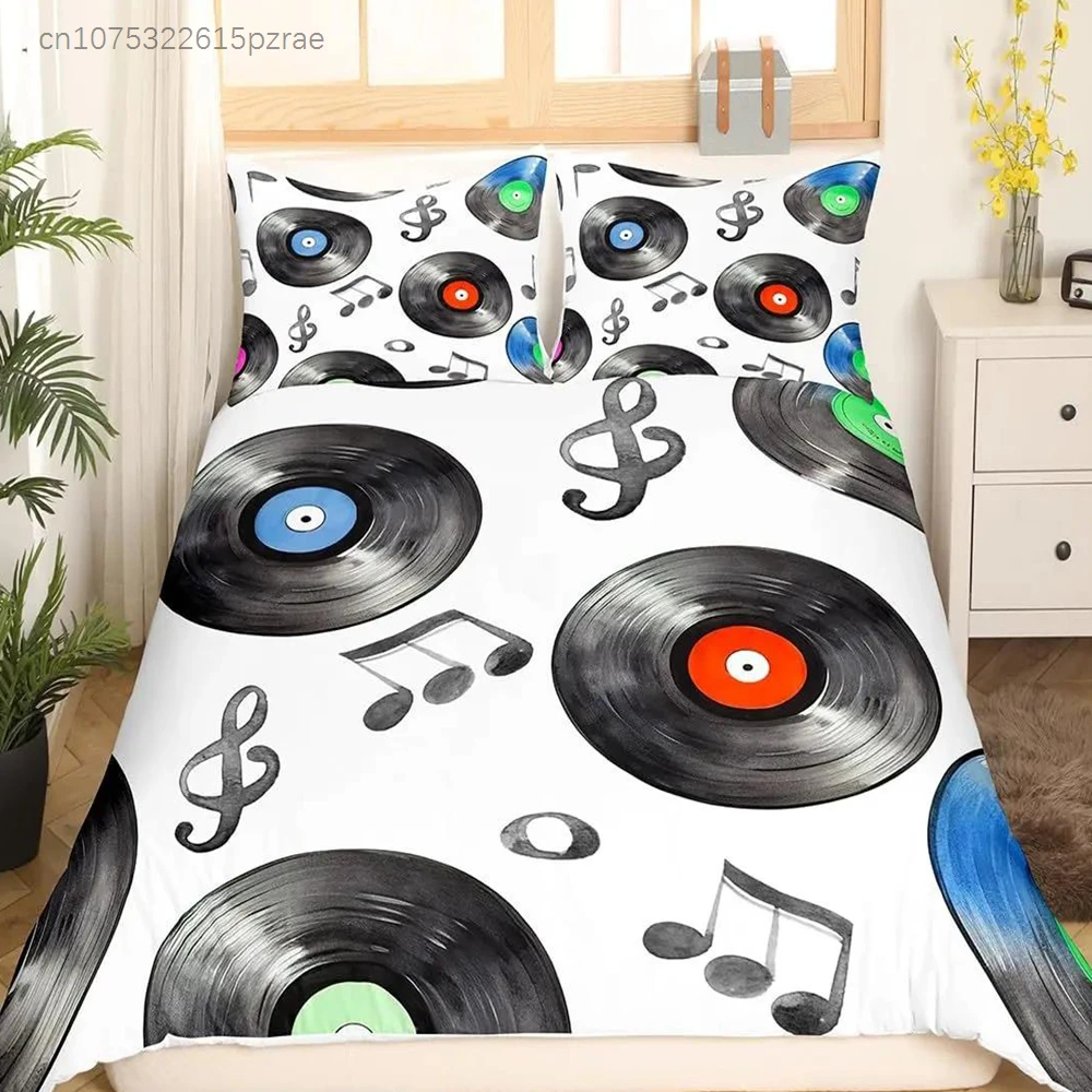 Record Duvet Cover Sets For Kids Teens Twin Lightweight Down Quilt Covers Bedroom Decor 2 Pillowcases 1 Duvet Cover No Comforter