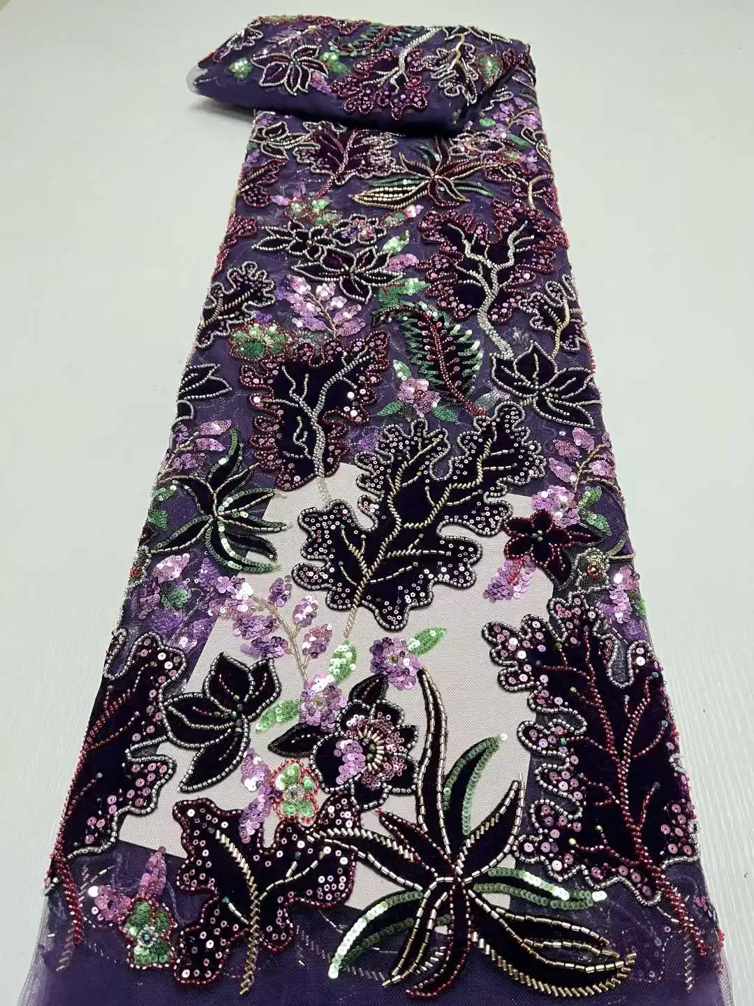 African Lace Fabric 2025 High Quality Nigerian Lace Fabric Velvet Laser Embroidery Swiss Voile Cord Lace For Wedding 5Yards