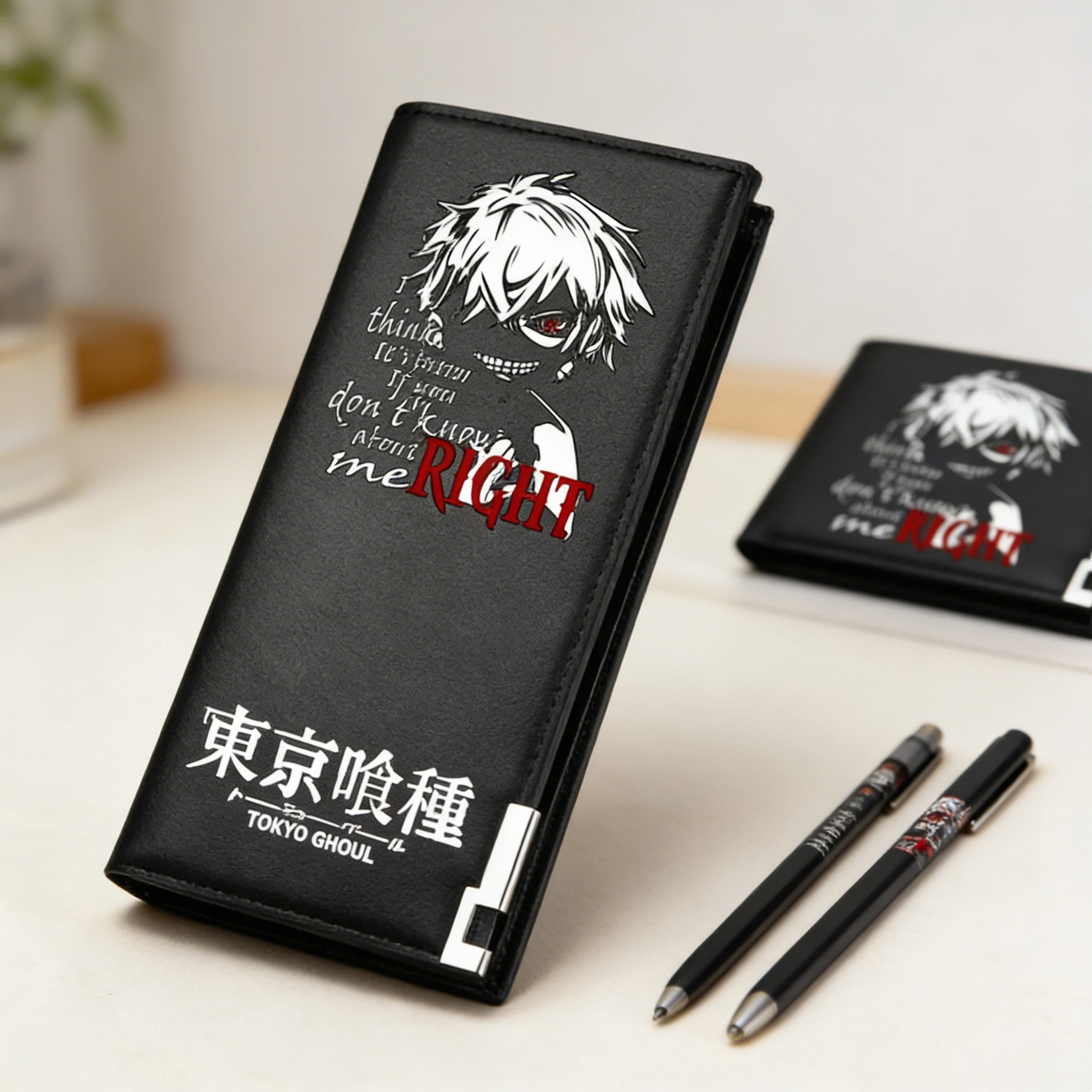 

Токийский гуль аниме длинные кошельки для монет Kaneki Ken сумки для денег мультфильм держатель для удостоверений личности короткие кошельки из искусственной кожи