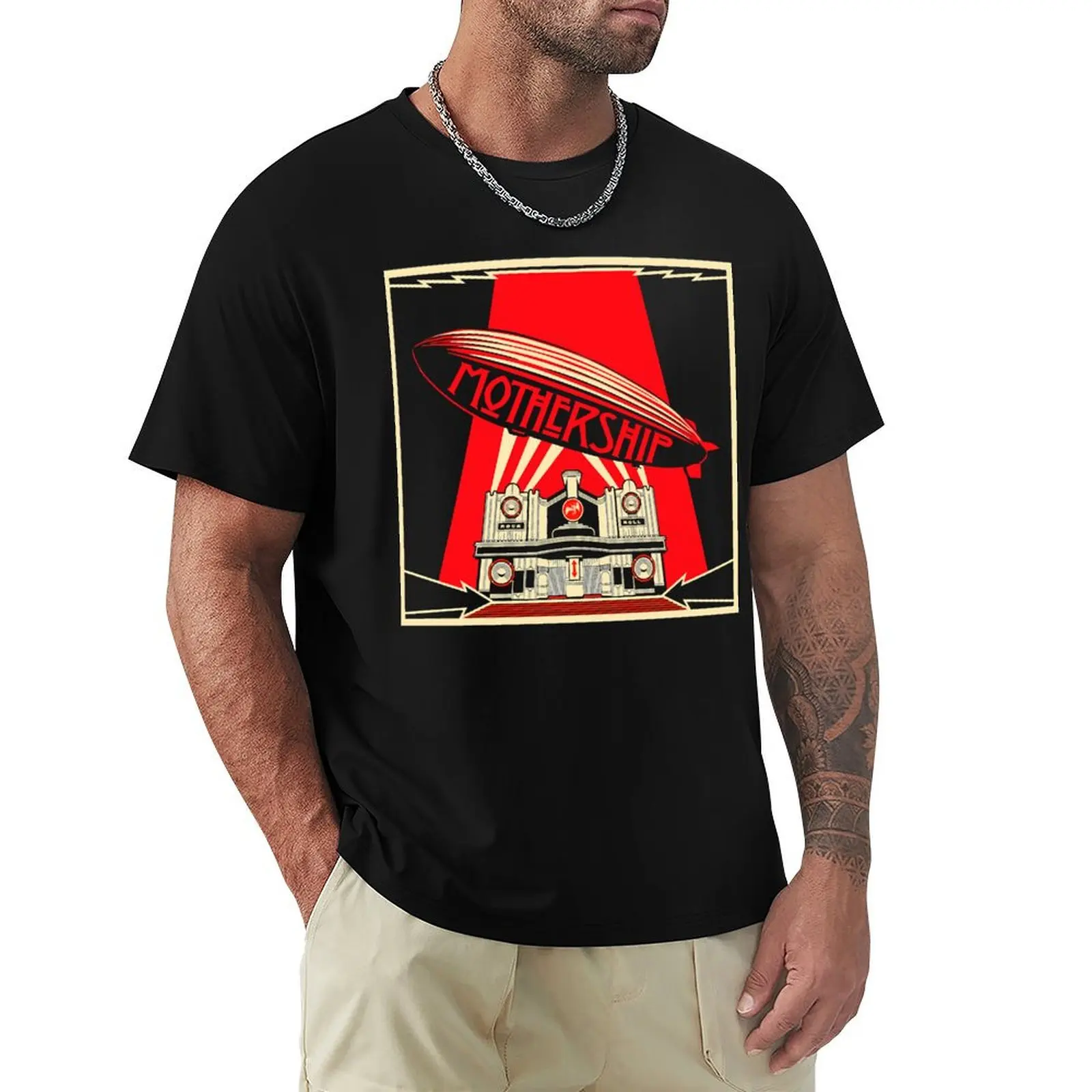 

Classic Zeppelin Mothership T-Shirt Utility Casual Work T-Shirt
