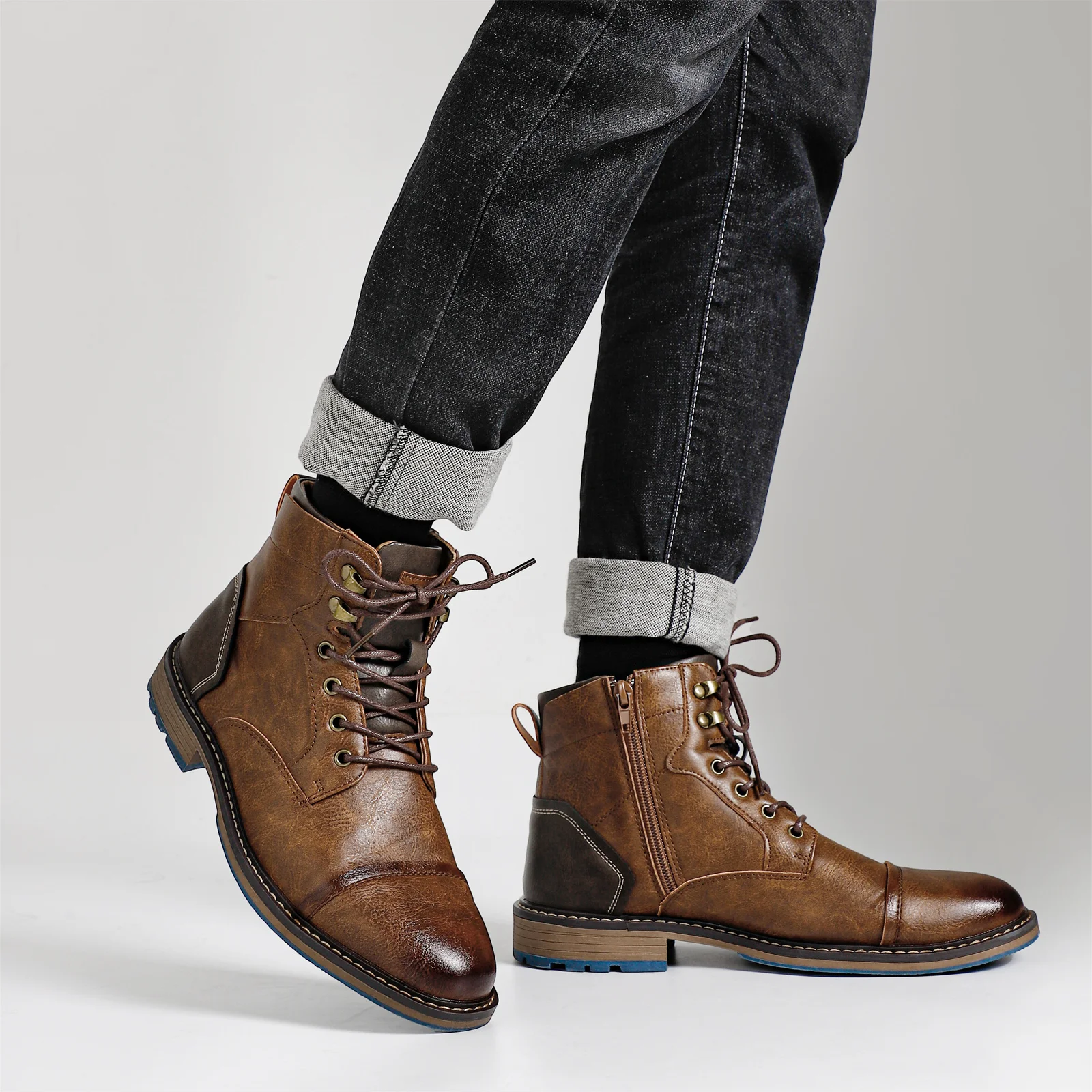 Size 7-13  Fashion Comfortable2024 Brand Leather  Men Boots  #AL606