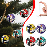 2d Volleyball Girl Pendant Acrylic Flat Christmas Tree Ornament Gift Home Christmas Decorations Ornaments Navidad Pendant