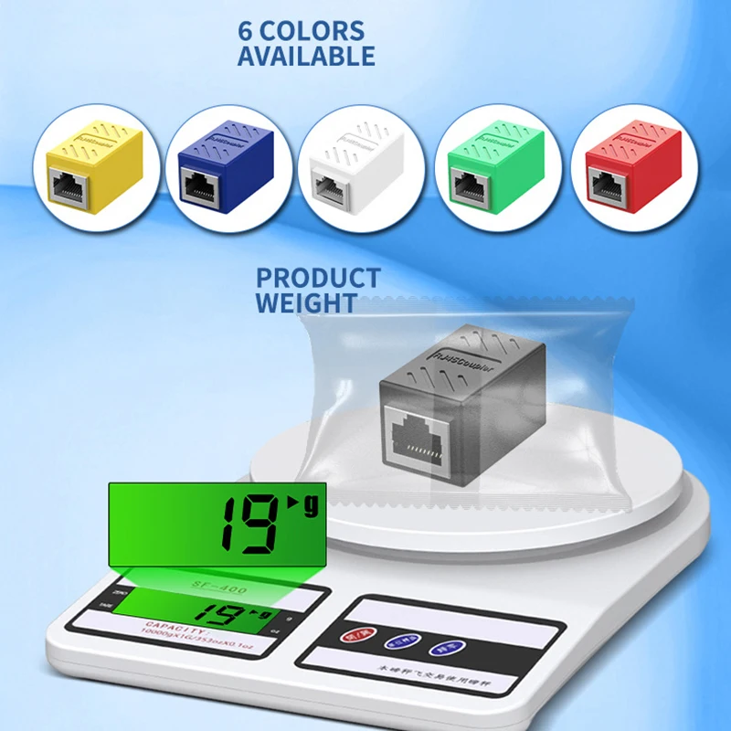 Extensor de Cable Ethernet, acoplador RJ45 cat 5 cat 6 cat6a, conector extensor, acoplador Ethernet hembra a hembra, conector RJ45