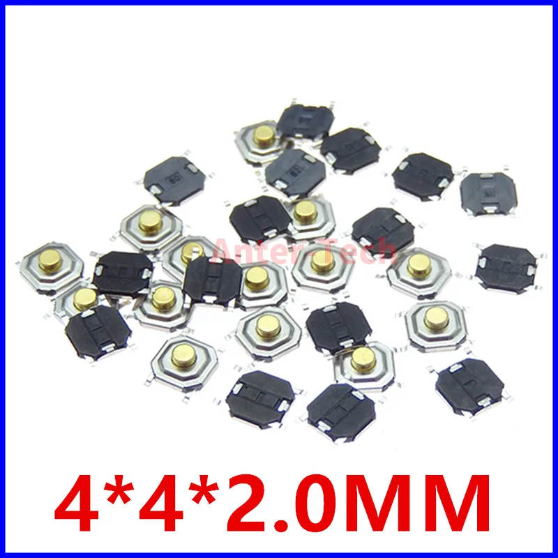 

50/100 шт./лот SMD 4*4*2,0 мм 4X4X2,0 мм тактильный тактовый кнопочный микропереключатель мгновенный