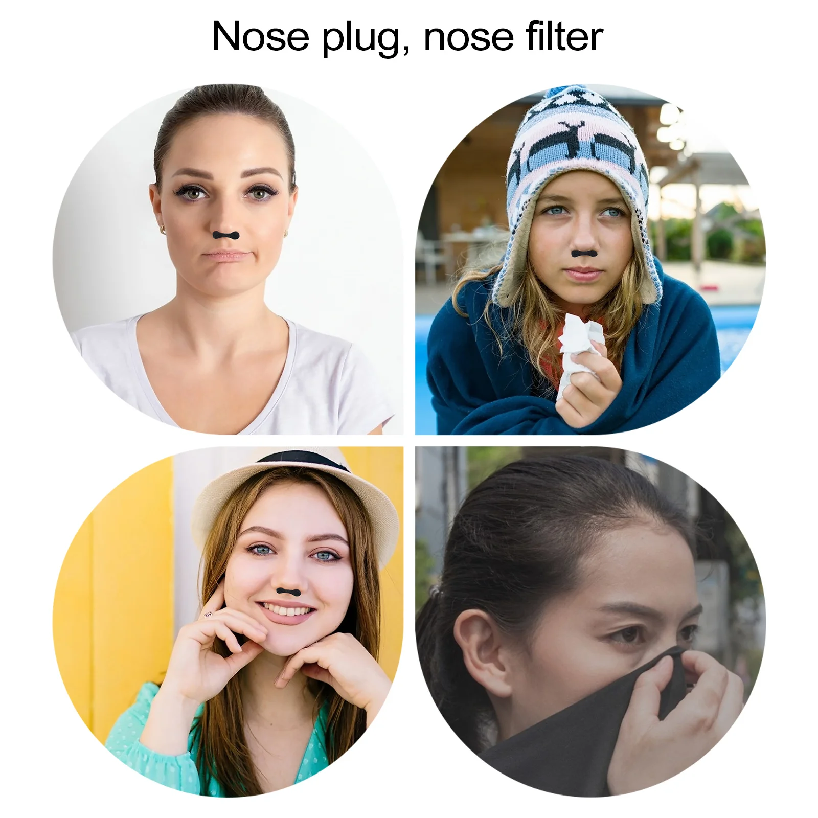 

50Pcs Comfortable Breathable Nose Filter Plugs Safe Multifunction Use for Bad Weather Tanning Nose Plug Sponge Nasal Filter