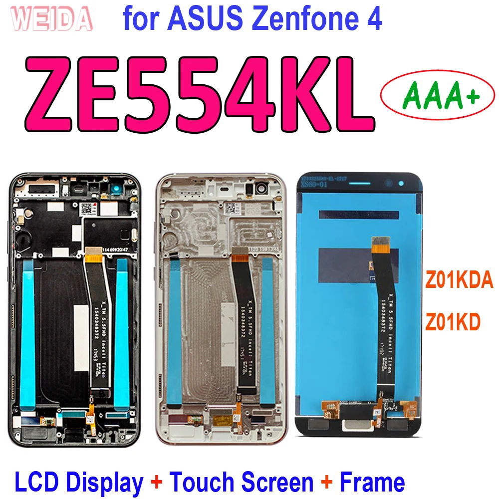 5.5 inch AAA+ LCD for ASUS Zenfone 4 ZE554KL Z01KDA Z01KD LCD Display Touch Screen Digitizer Assembly Frame For Asus ZE554KL LCD